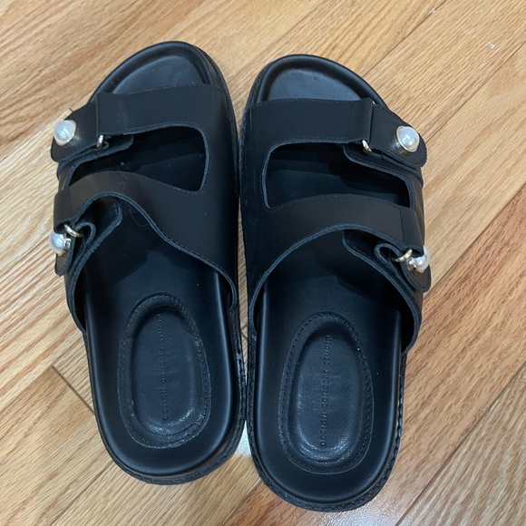 Black Slide Sandals - Picture 1 of 3